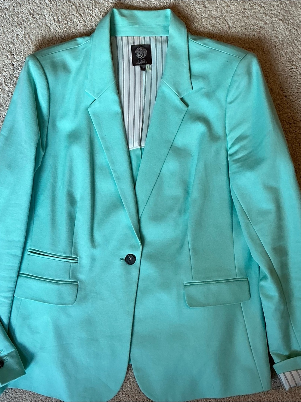 Vince Camuto Mint Green Single-Button Tailored Blazer